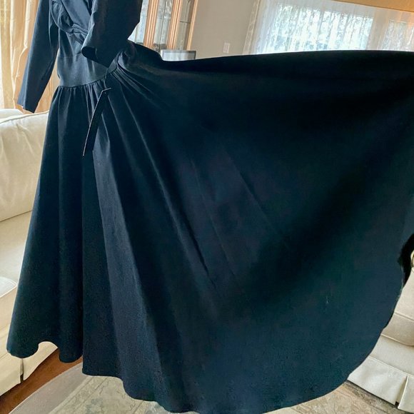 NWT Stop Staring Black 1950's Retro Cocktail Dress 3/4 Sleeve Pleated Full Skirt - Picture 12 of 13